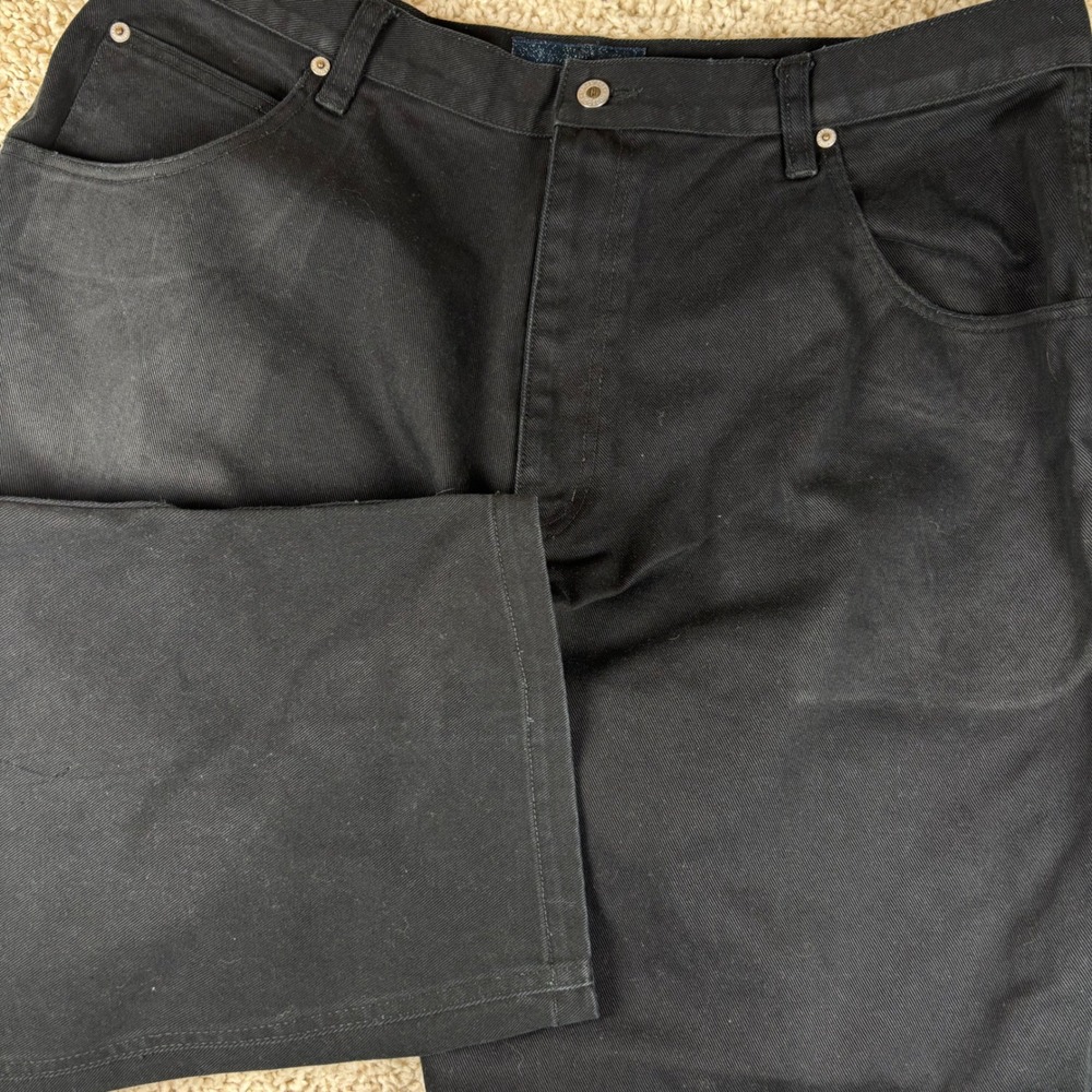 Vintage Godbody Mens Carpenter Jeans 38 Black Denim Wide Leg Utility Y2K Grunge